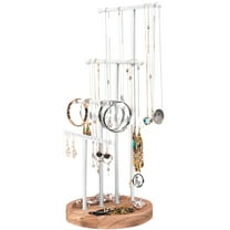 Becko US Jewelry Organizer Stand, 5-tier Jewelry Holder for Necklaces Bracelets Earrings & Rings (White)