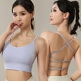thumbnail image 6 of Linfrsh Women Sports Bra Bikini Tops Scoop Neck Bathing Suits Top Padded Swim Crop Tops Only(Purple,S), 6 of 6