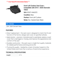 thumbnail image 2 of Front Left Cushion Seat Cover - Compatible with 2014 - 2020 Chevrolet Tahoe - Dorman, 2 of 2