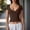 Coffee, variant on Women Slim Fit V Neck TShirt Casual Solid Color Base Layer Top Soft Stretch Short Sleeve Undershirt Lightweight Summer Fashion Tee Ladies Basic