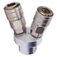 thumbnail image 5 of Conector neumático, conector de 2 vías Conector de vía cromado Acoplador rápido de rosca Construido para el futuro, 5 of 12
