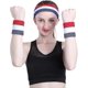 thumbnail image 5 of ZHAOCHENG Conjunto de muñequeras deportivas, muñequeras a rayas, muñequeras de entrenamiento deportivo de felpa, muñequeras de baloncesto, diademas que absorben la humedad y el sudor, para la cabeza, 5 of 5