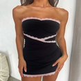 thumbnail image 3 of Femmes Bustier Bodycon Dos Nu Mini Tube Robe d'Été Courtes Robes Bandeau, 3 of 6
