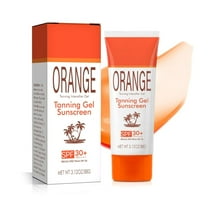 Orange Tanning Gel, Sun Tanning Gel, Fast-Absorbing Tan Accelerator for Faster Darker Tan, Mineral-Oil Free, Hydrating Balm-to-Oil Formula, Water-Resistant, Streak-Free Fake Tan