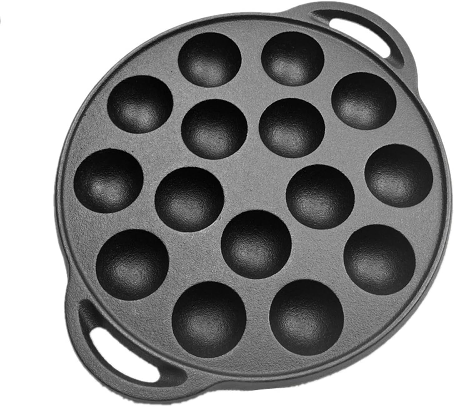 Cast Iron Takoyaki Pan with 15 Holes - Thickened Nonstick Grill Pan for Meatballs, Escargot & Appetizers, Heavy Duty Kitchen Frying Tool for Japanese Snacks(XX)
