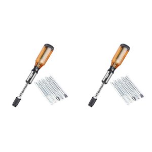 2X Jeu de tournevis Push Pull Ratchet 5 en 1 Kit de vis à vis à tournevis à manchette pour bit-Holder