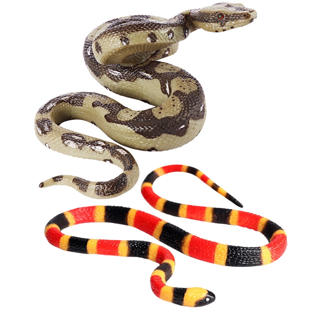 NUOLUX 2Pcs Simulation Snake Toy Fake Snake Model Plastic Snake Model ...