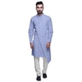thumbnail image 1 of Atasi Designer Kurta Pajama For Men Printed Angrakha Kurta Set Summer Clothing, 1 of 3