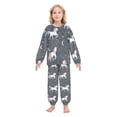 thumbnail image 2 of Fluffy Pajamas Set Fuzzy Winter Warm Pj Sets Pullover Tops and Long Pants Unicorns and Stars X-Small, 2 of 8