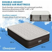 Beautyrest Duet 18” Queen Size Air Mattress with Dual Adjustable Built-in Pump - Blow Up Mattress Best for Camping, Guests, Travel