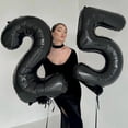 thumbnail image 2 of Globos de aluminio con números negros para niños y adultos, decoración de fiesta de cumpleaños, suministros de 2 piezas, 40 pulgadas, 10, 11, 12, 15, 20, 25, 30, 45, 50 y 60 años, 2 of 7