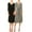 Black-Heather Grey, variant on Women's Solid Wrap Dress 3/4 Sleeve V Neck Waist Tie Pack of 2