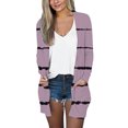 thumbnail image 2 of Usmixi Cardigan Coats for Women Cardigan for Women Fashion Striped Print Loose Open Front Coats Fall Winter Long Sleeve Lightweight Comfy Cardigan Outwear with Pocket, 2 of 5