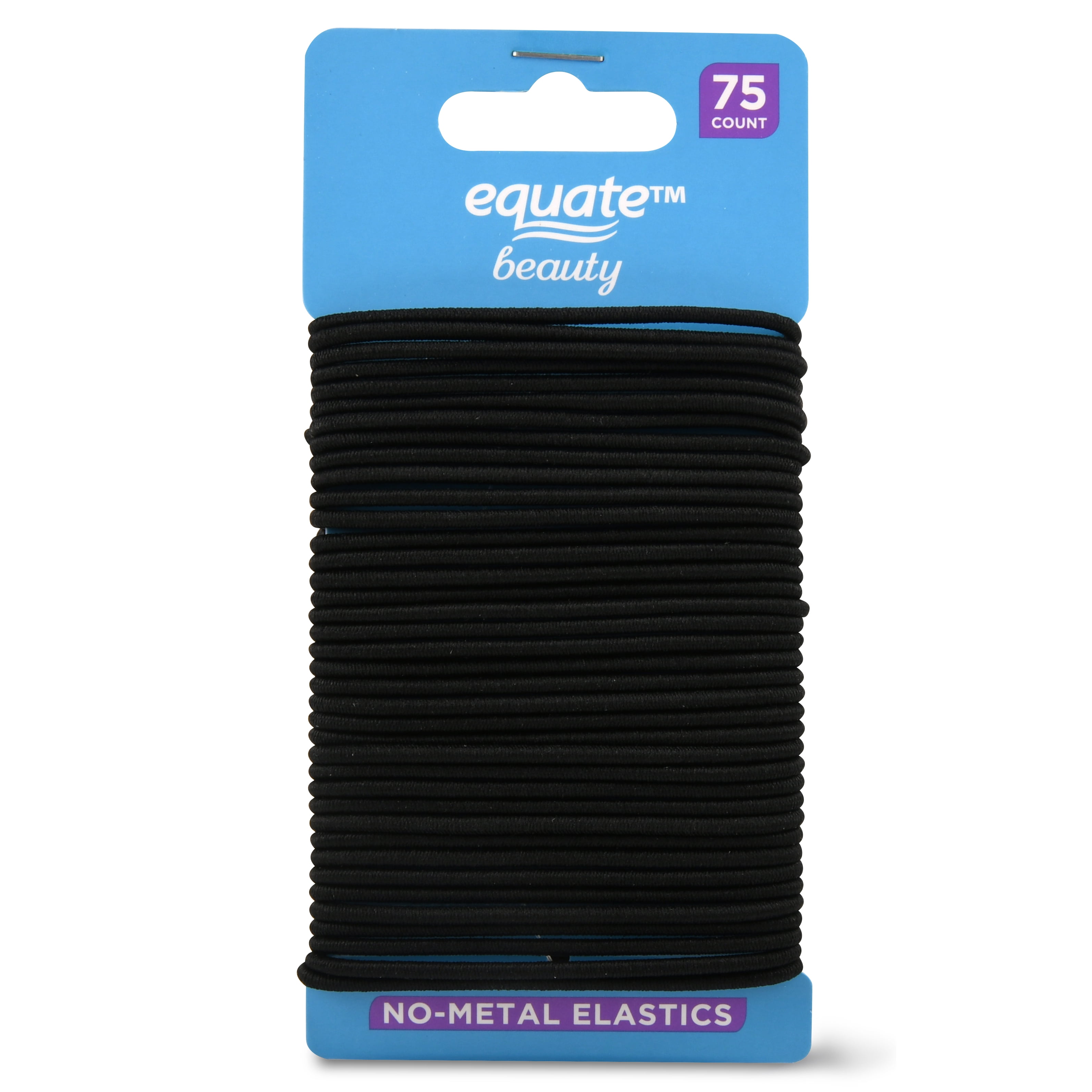 Equate Beauty No-Metal Elastics, 75 Count
