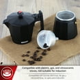 thumbnail image 3 of MAGEFESA Colombia Noir Stovetop Espresso Moka Pot, 3-Cup/5 oz, Italian Coffee Maker for Cuban Coffee, Extra-Thick Aluminum, Heat-Resistant Handle, Safe & Easy-to-Use, Greca Coffee Maker, 3 of 5