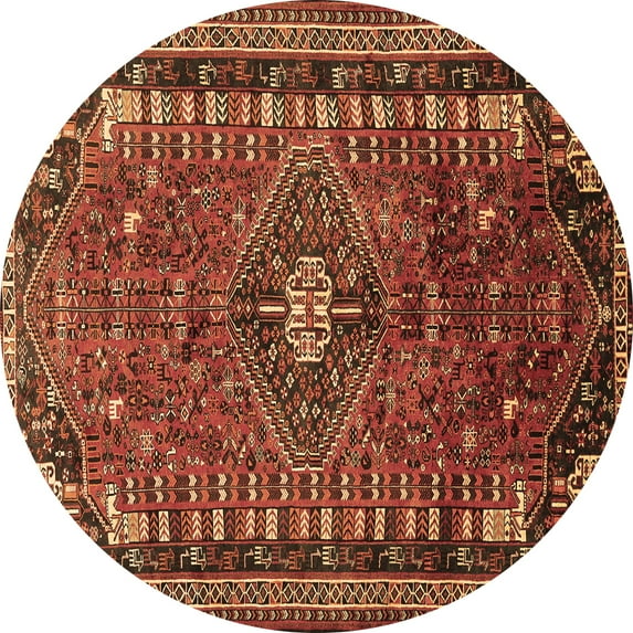 Ahgly Company Indoor Round Persian Brown Traditional Area Rugs, 4' Round