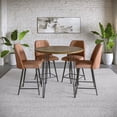 thumbnail image 3 of Jofran Maddox Mid-Century Modern Faux Leather Upholstered Counter Height Barstool (Set of 2), 3 of 8