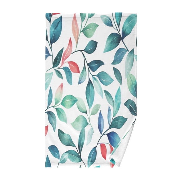 Pure Cotton Face Towel 16x28 Inches Hand Towel Bath Towel Hand Bath Towels Soft Good Water Absorption for Washing Face Wiping Face Beautiful Leaves Seamless