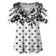 thumbnail image 4 of Top con cremallera y cuello en V de manga corta con hombros descubiertos para mujer con blusa recortada Pompotops hkajfhjk466167, 4 of 4
