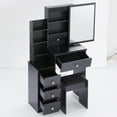thumbnail image 6 of Small Size Left Bedside Cabinet Vanity Table + Cushioned Stool, 6 of 12