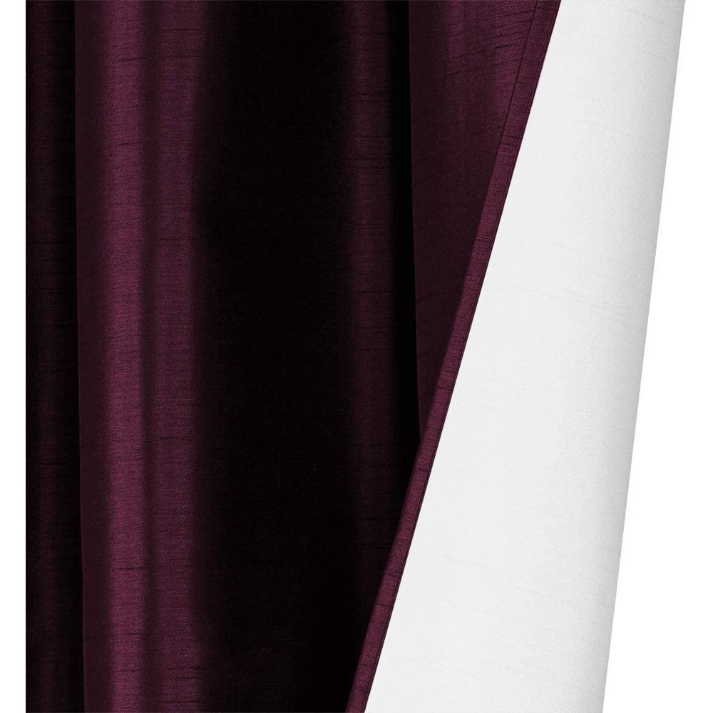 Faux Silk Blackout Curtains 2Panel Sets of 30x36 Room Darkening