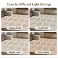thumbnail image 7 of ODIKA 4'x6' Gray Beige Medallion Pattern Design Washable Area Rug Elegant Geometric Motifs with Classic Charm for Bedroom, Reading Nook, Pet Friendly & Non-Shedding, 7 of 7
