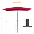 thumbnail image 2 of Sonerlic 10 x 6.5ft Outdoor Patio Rectangular Table Umbrella with Hand Crank and Push Button Tilt for Deck, Poolside and Garden,Red, 2 of 9