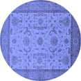 thumbnail image 1 of Ahgly Company Indoor Round Oriental Blue Traditional Area Rugs, 6' Round, 1 of 4