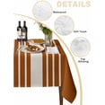 thumbnail image 2 of Burnt Orange Beige Striped Table Cloth, Modern Farmhouse Retro Lines Waterproof Tablecloth for Square Tables, Reusable Washable Fabric Table Cover for Restaurant Kitchen Dining Tables 54"x54", 2 of 6