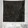 thumbnail image 1 of Marble Tapestry, Dark Colored Modern Design of Veined Look Abstract Ornaments Grunge Themed, Fabric Wall Hanging Decor for Bedroom Living Room Dorm, 5 Sizes, Black and Mustard, by Ambesonne, 1 of 1
