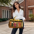 thumbnail image 2 of Dwellin Large Quilted Duffle Bag for Women Floral Print Barrel Overnight Weekender Handbag Travel Holiday Top Handle Satchel Q-B 18*9*9", 2 of 7