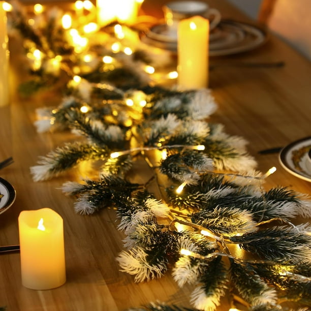 Guirnalda Navideña Natural De 190cm: Decora Tu Hogar Con Estilo Y Calidez (Cedro Sintético Resistente)