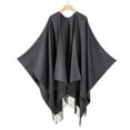 thumbnail image 2 of Inglocry Pashmina Shawl Wraps Women Knitted Shawls and Wraps Cardigan Cape Wool Shoulder Top Sweater Shawl Scarf 2025 Gray, 2 of 3