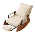 thumbnail image 4 of Sillón mecedor individual con respaldo ancho, sillón reclinable de ocio, sillón reclinable para dormitorio, sala de estar, oficina Beige Marrón, 4 of 8