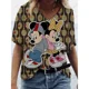 thumbnail image 5 of Camisetas de mujer 5XL, camisetas casuales de manga corta con cuello en V, camisetas sueltas para mujer, camisetas de verano de Disney Minnie Mickey Mouse en 3D, ropa nueva y transpirable, 5 of 5