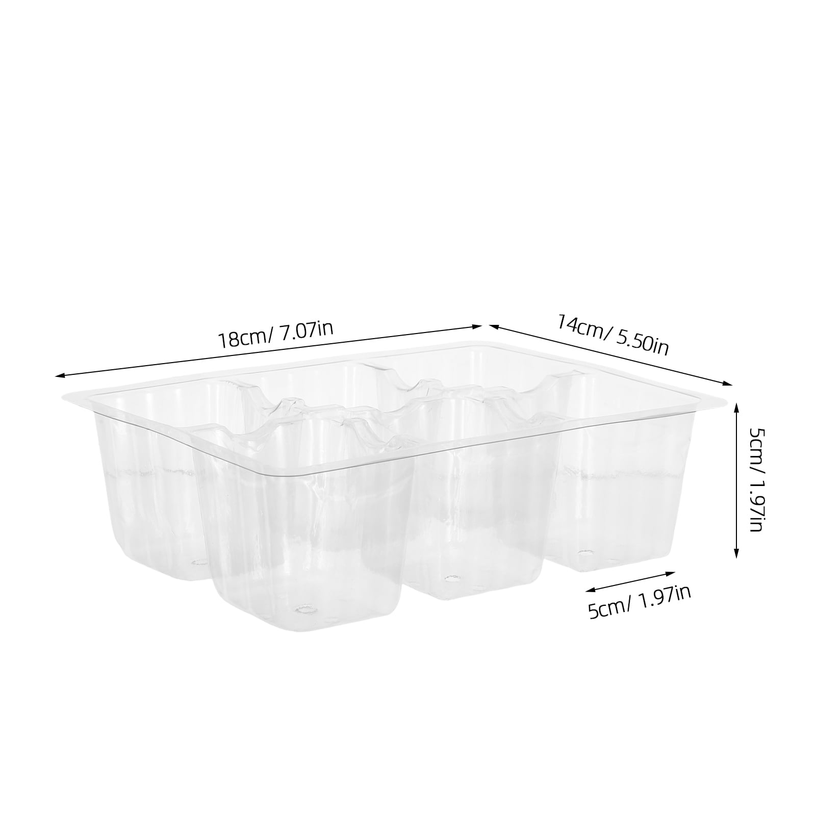 OUNONA 30Pcs Reusable Seed Starter Tray Clear Plastic Germination Tray with Drain Holes for Plants