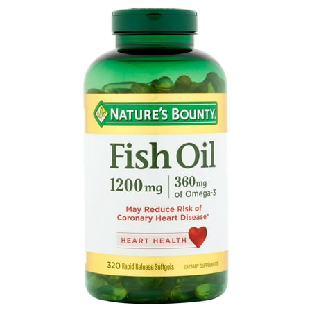 Nature's Bounty Fish Oil Omega-3 Softgels, 1200 Mg, 320 (Best Fish Sources Of Omega 3)