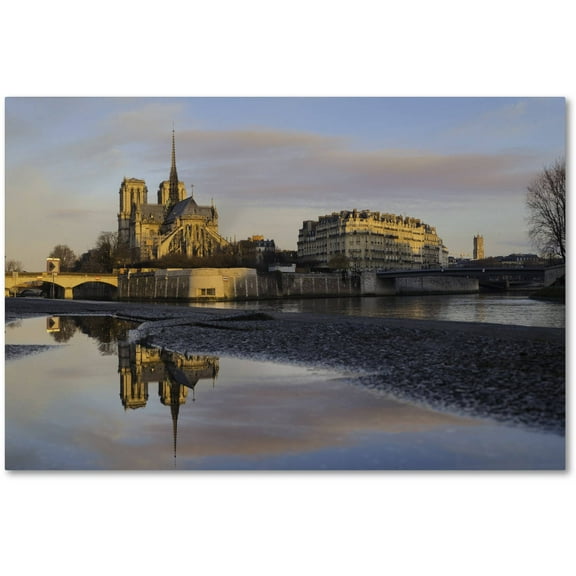Trademark Fine Art "Sunrise in Notre Dame de Paris" Canvas Art by Mathieu Rivrin