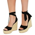 thumbnail image 2 of Dellytop Womens Platform Espadrille Wedges Open Toe High Heel Sandals, 2 of 5