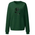 thumbnail image 4 of HNMKIU Chandail en Molleton Col Rond Femme Imprimé Col Rond Ajusté Chandail Décontracté Manches Longues Chemises d'Entraînement Blouse Ample, 4 of 4