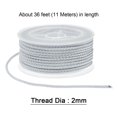 thumbnail image 2 of Unique Bargains Nylon Thread Twine Beading Cord 2mm Extra-Strong Braided Nylon Crafting String 11M/36 Feet, Light Grey, 2 of 7