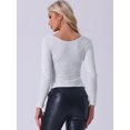 thumbnail image 4 of DARING DIVA Women's Slim Fit Glitter Round Neck Crop Top XS Silver, 4 of 6