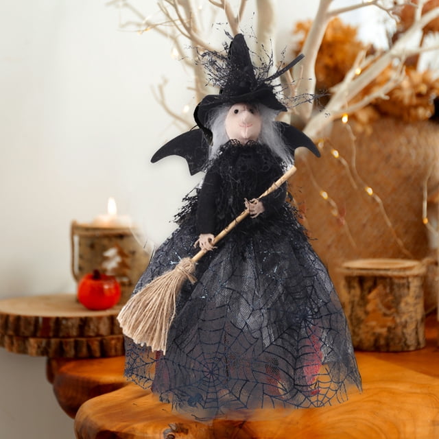 Uuiauoio Vintage Kitchen Witch Doll Decor Fabric Indoor Outdoor Halloween Party Prop