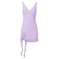 thumbnail image 4 of XIAONU Sleeveless Wrap Dress For Women Ruffle Hem Asymmetrical Slim Mini Dress, 4 of 7