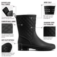 thumbnail image 4 of HISEA Women's Waterproof Mid-Calf Rain Boots, Lightweight, Slip-Resistant, Comfortable with Foam Insole,Black,Size 6, 4 of 5