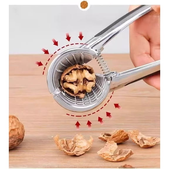 Vruelia Quick Nut Cracker- Pecan, Walnuts, Hazelnut Nutcracker Aluminum Alloy Sheller Nut Opener Kitchen Plier With Non-Slip Handle