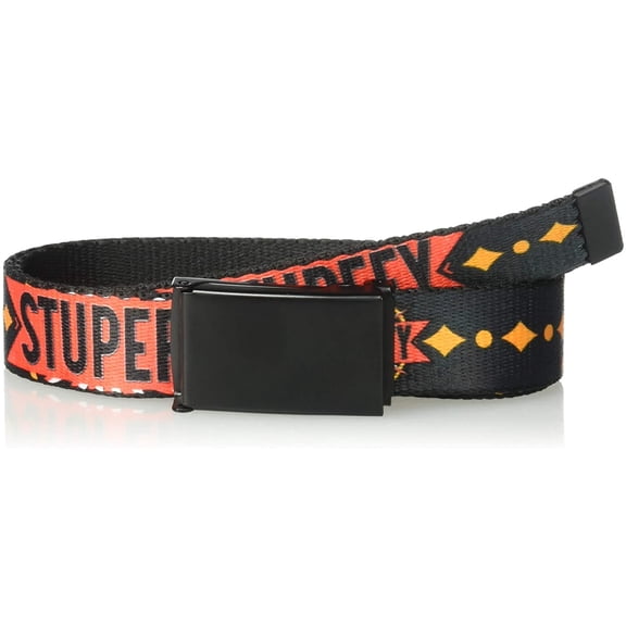 blank chrome 1.0" buckle stupefy sunburst charcoal black gold red white web belt 1.0" wide