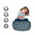 thumbnail image 2 of Nordic Storage Toy Bag Chair, Fair Isle Style Pattern Traditional and Christmas Theme, Stuffed Animal Organizer Washable Bag, Large Size, Pale Blue Navy Blue, by Ambesonne, 2 of 3