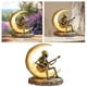 thumbnail image 2 of Figura acrílica de extraterrestre, escultura de guitarrista lunar, decoración única para escritorio o mesa de centro de estilo boho, 2 of 7