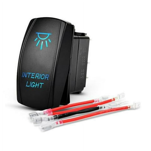 Nilight Interior Light Rocker Switch LED Light Bar 5Pin Laser On/Off LED Light 20A/12V 10A/24V Switch jumper wires set for Jeep Boat Trucks,2 years Warranty